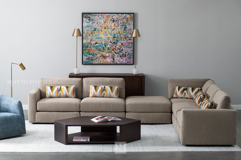 Alma Floor Lamp in Antique-Burnished Brass and White Marble